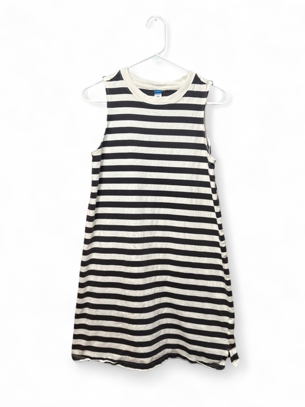 Old Navy Black and White Striped Sleeveless Maternity Dress